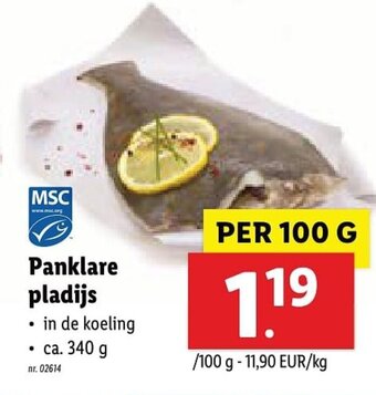 Lidl Panklare pladijs aanbieding