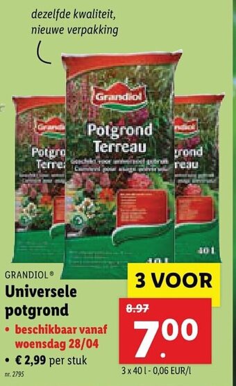 Lidl Grandiol Universele potgrond aanbieding