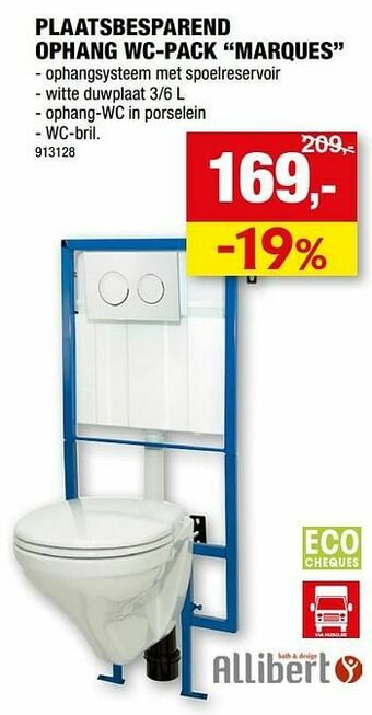 Hubo Plaatsbesparend ophang wc-pack marques aanbieding