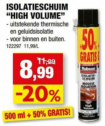 Hubo Isolatieschuim high volume aanbieding