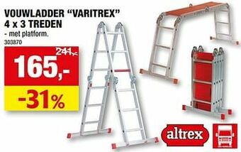 Hubo Vouwladder varitrex 4 x 3 treden aanbieding