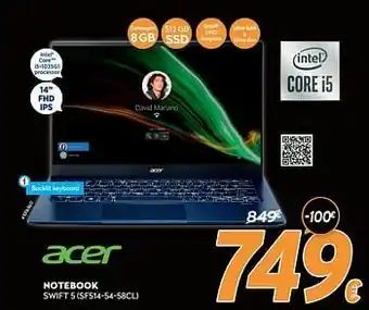 Krëfel Acer notebook swift 5 sf514-54-58cl aanbieding