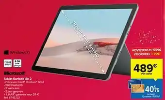 Carrefour Microsoft tablet surface go 2 aanbieding