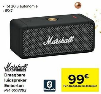 Carrefour Marshall draagbare luidspreker emberton aanbieding