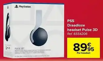 Carrefour Sony Ps5 draadloze headset pulse 3d aanbieding