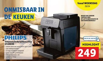 Lidl Philips Volautomatische koffiemachine EP1200/00 aanbieding