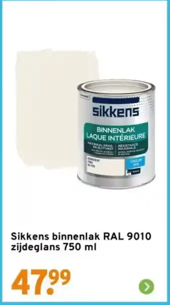 GAMMA Sikkens binnenlak RAL 9010 zijdeglans aanbieding