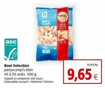 Colruyt Boni selection partyscampi`s klein aanbieding