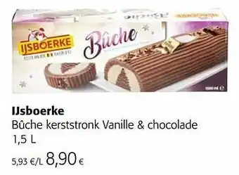 Colruyt Ijsboerke bûche kerststronk vanille + chocolade aanbieding
