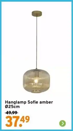 GAMMA Hanglamp Sofie amber aanbieding