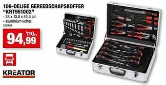 Hubo Kreator 109-delige gereedschapskoffer krt951002 aanbieding