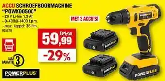 Hubo Powerplus accu schroefboormachine powx00500 aanbieding
