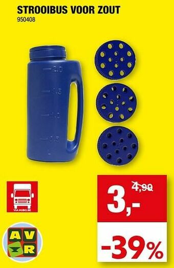 Hubo Strooibus voor zout aanbieding