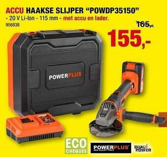 Hubo Powerplus accu haakse slijper powdp35150 aanbieding