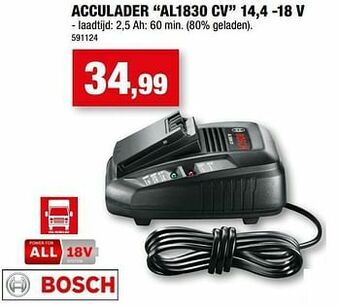 Hubo Bosch acculader al1830 cv 14,4 -18 v aanbieding