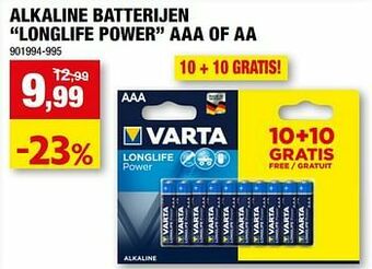 Hubo Alkaline batterijen longlife power aaa of aa aanbieding