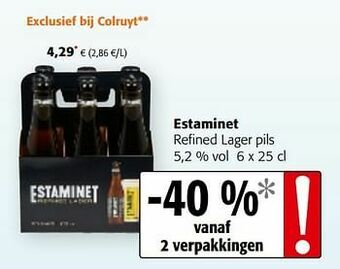 Colruyt Estaminet refined lager pils aanbieding