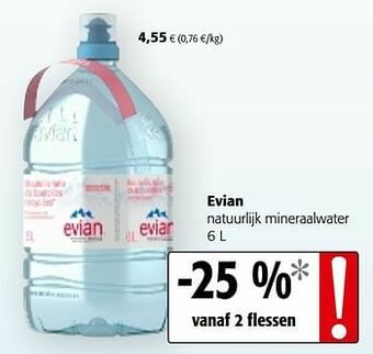 Colruyt Evian natuurlijk mineraalwater aanbieding