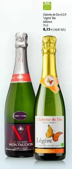 Colruyt Clairette de die a.o.p. légère bio jaillance aanbieding