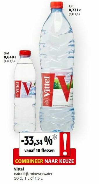 Colruyt Vittel natuurlijk mineraalwater aanbieding