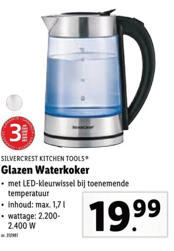 Lidl Glazen Waterkoker aanbieding