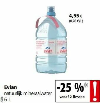 Colruyt Evian natuurlijk mineraalwater aanbieding
