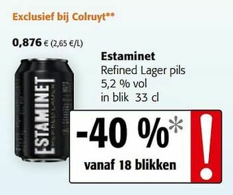 Colruyt Estaminet refined lager pils aanbieding