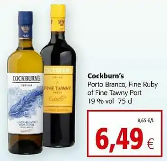 Colruyt Cockburn’s porto branco, fine ruby of fine tawny port aanbieding