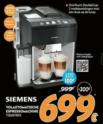 Krëfel Siemens volautomatische espressomachine tq507r03 aanbieding