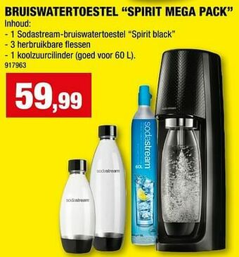 Hubo Sodastream bruiswatertoestel spirit mega pack aanbieding