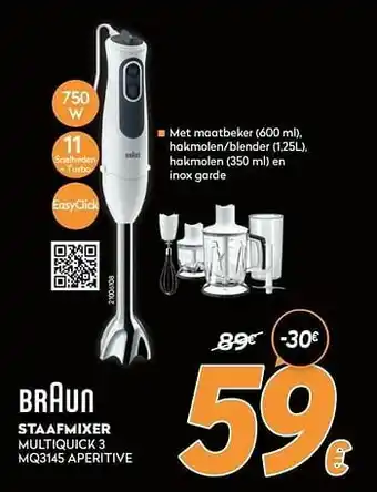 Braun staafmixer multiquick 3 mq3145 aperitive