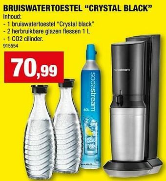 Hubo Sodastream bruiswatertoestel crystal black aanbieding