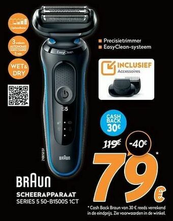 Krëfel Braun scheerapparaat series 5 50-b1500s 1ct aanbieding