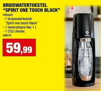 Hubo Sodastream bruiswatertoestel spirit one touch black aanbieding