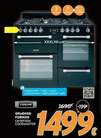Krëfel Leisure gemengd fornuis ck110f332k cookmaster aanbieding