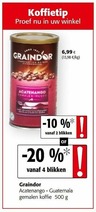 Colruyt Graindor acatenango - guatemala gemalen koffie aanbieding