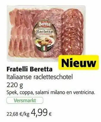 Colruyt Fratelli beretta italiaanse racletteschotel aanbieding