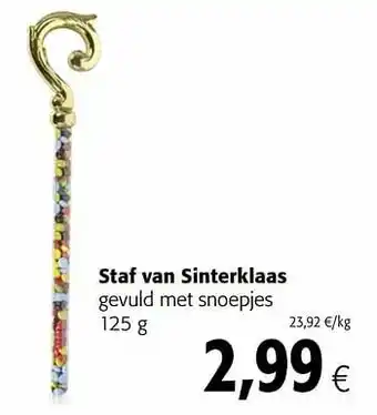 Staf van sinterklaas gevuld met snoepjes