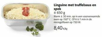 Colruyt Linguine met truffelsaus en spek aanbieding