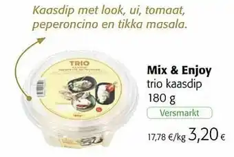 Colruyt Mix + enjoy trio kaasdip aanbieding