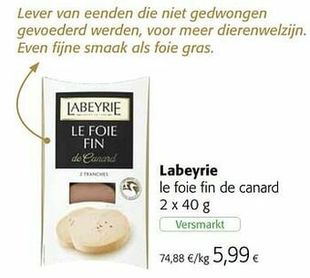 Colruyt Labeyrie le foie fin de canard aanbieding