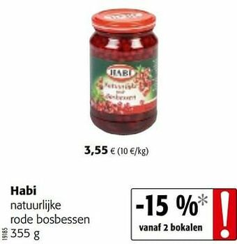 Colruyt Habi natuurlijke rode bosbessen aanbieding
