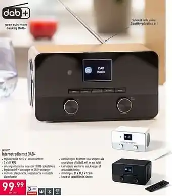 ALDI Envivo internetradio met dab+ aanbieding