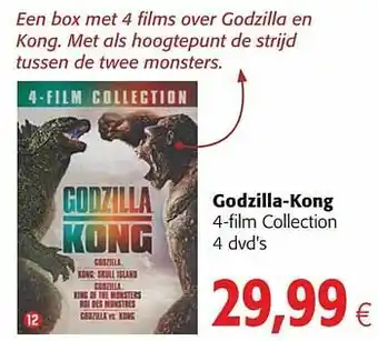 Colruyt Godzilla-kong 4-film collection 4 dvd`s aanbieding