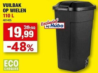 Hubo Vuilbak op wielen aanbieding