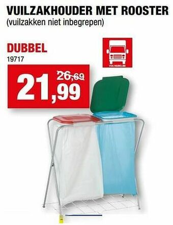 Hubo Vuilzakhouder met rooster dubbel aanbieding