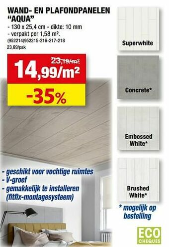 Hubo Wand- en plafondpanelen aqua aanbieding