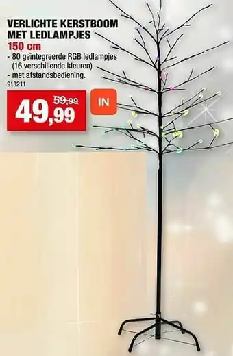 Hubo Verlichte kerstboom met ledlampjes aanbieding
