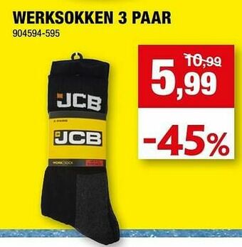 Hubo Werksokken 3 paar aanbieding