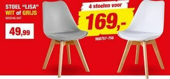 Hubo Stoel lisa wit of grijs aanbieding